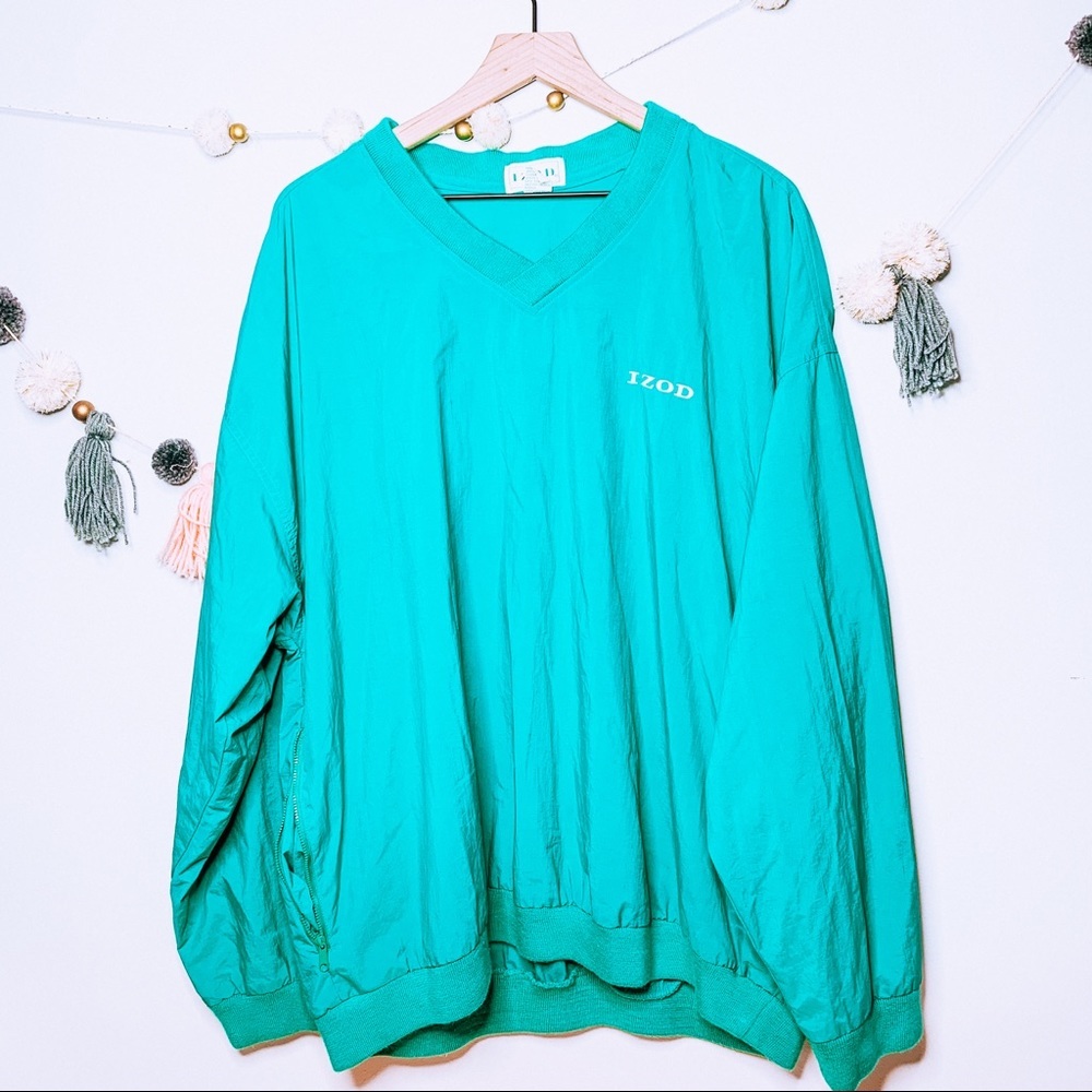 VINTAGE y2k IZOD golf green windbreaker pullover